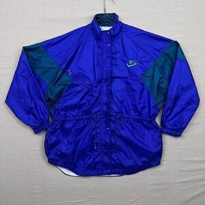 Vintage 90s Nike Full Zip Up‎ Purple and Green Windbreaker Jacket